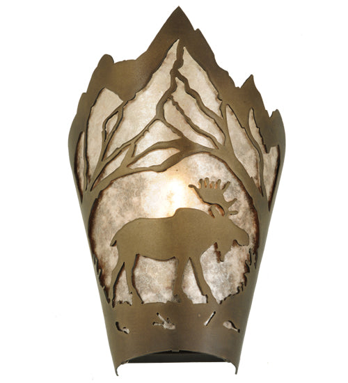 8"W Moose At Dawn Right Wall Sconce