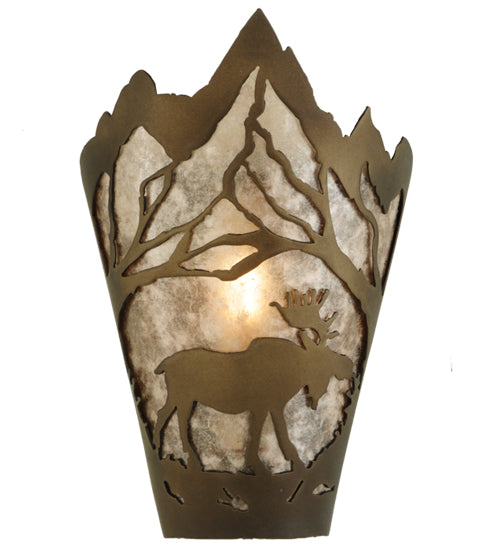 8"W Moose At Dawn Right Wall Sconce