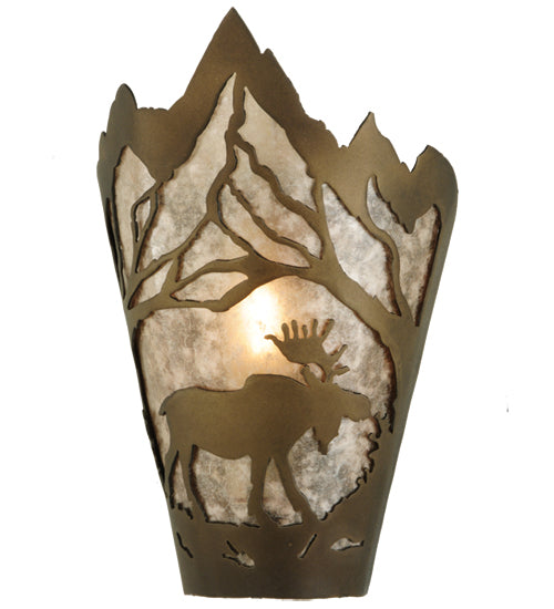 8"W Moose At Dawn Right Wall Sconce