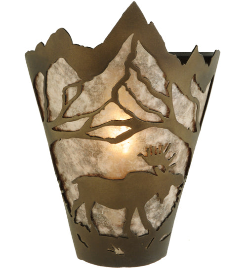 8"W Moose At Dawn Right Wall Sconce