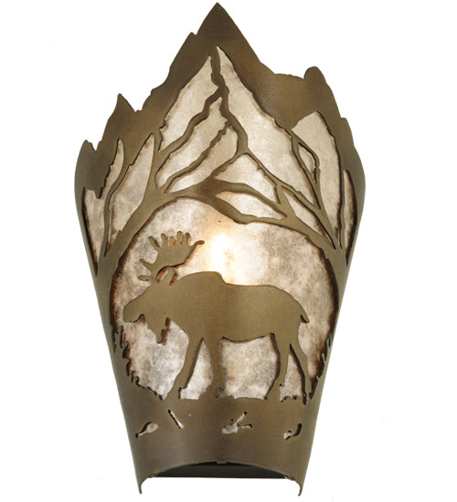 8"W Moose At Dawn Left Wall Sconce