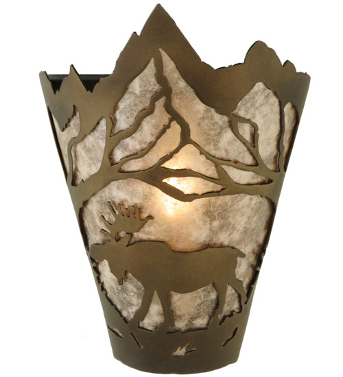 8"W Moose At Dawn Left Wall Sconce