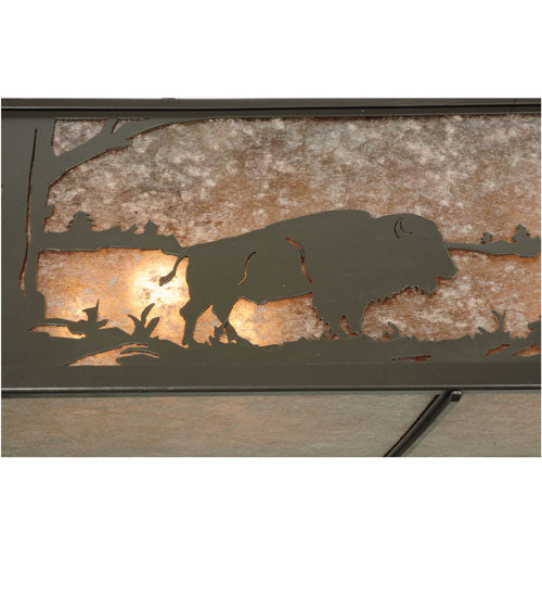 62" Long Buffalo At Lake Oblong Pendant