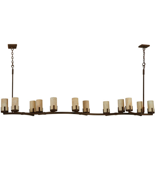 96" Long Cero 12 Light Oblong Chandelier