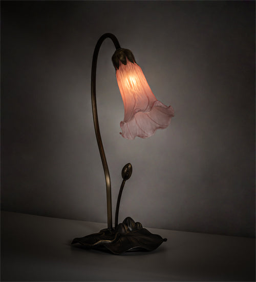 16" High Pink Tiffany Pond Lily Accent Lamp