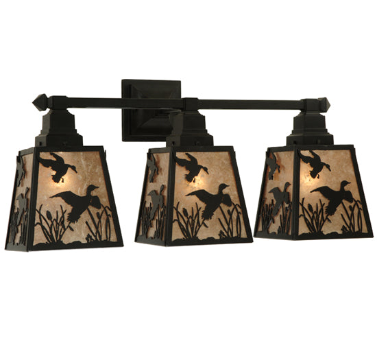 28"W Ducks In Flight 3 Lt Wall Sconce