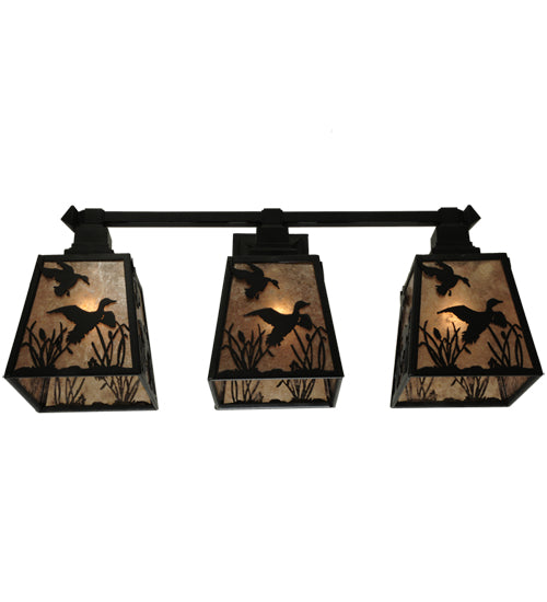 28"W Ducks In Flight 3 Lt Wall Sconce