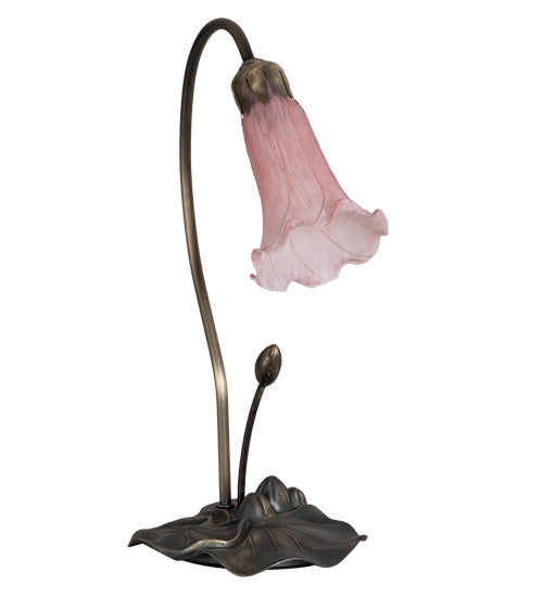 16" High Pink Tiffany Pond Lily Accent Lamp