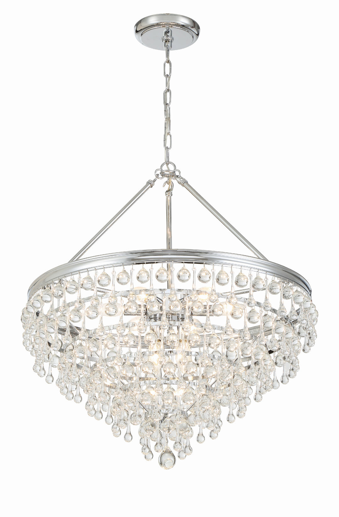 Crystorama Calypso 8 Light Crystal Teardrop Polished Chrome Chandelier