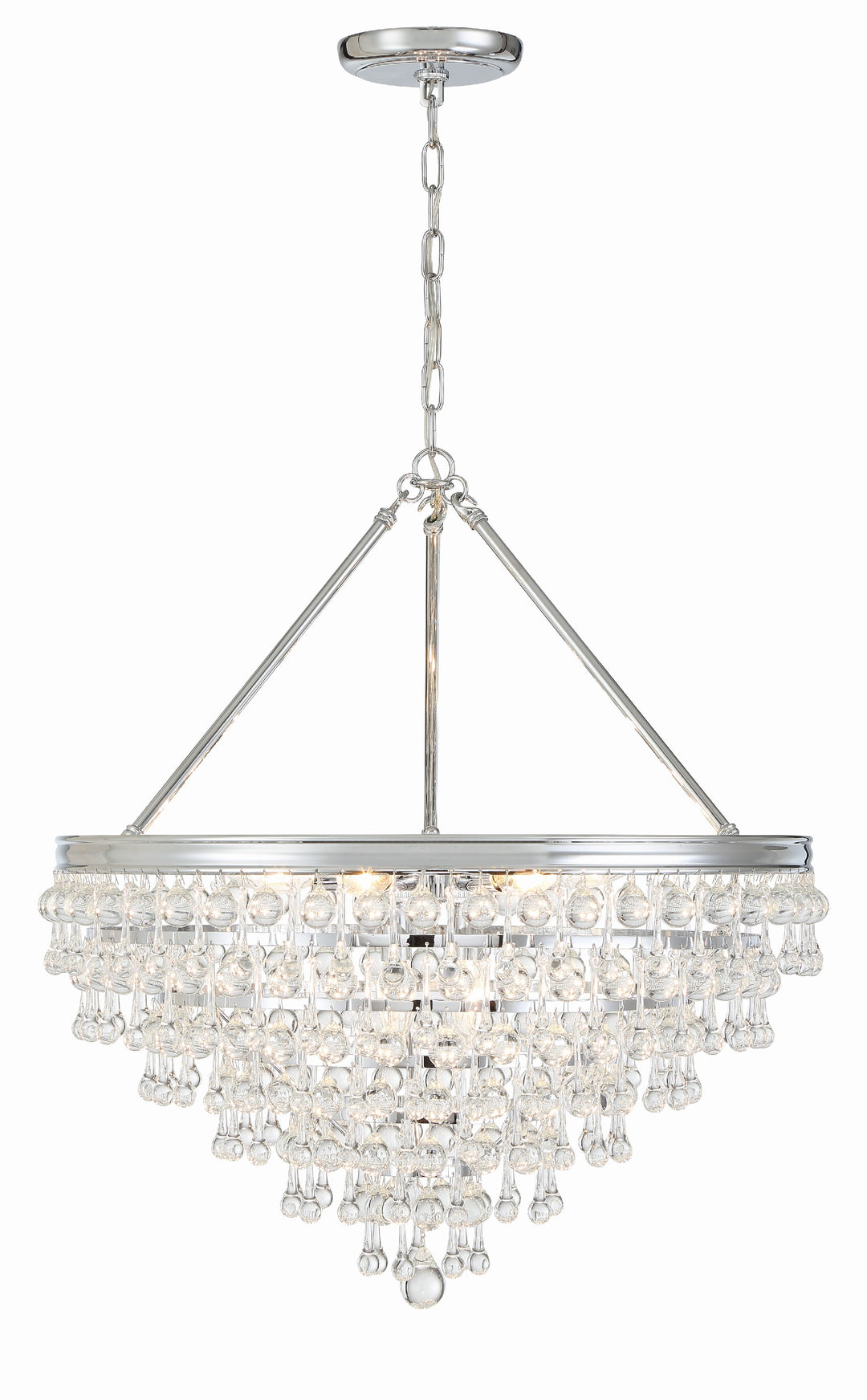 Crystorama Calypso 8 Light Crystal Teardrop Polished Chrome Chandelier