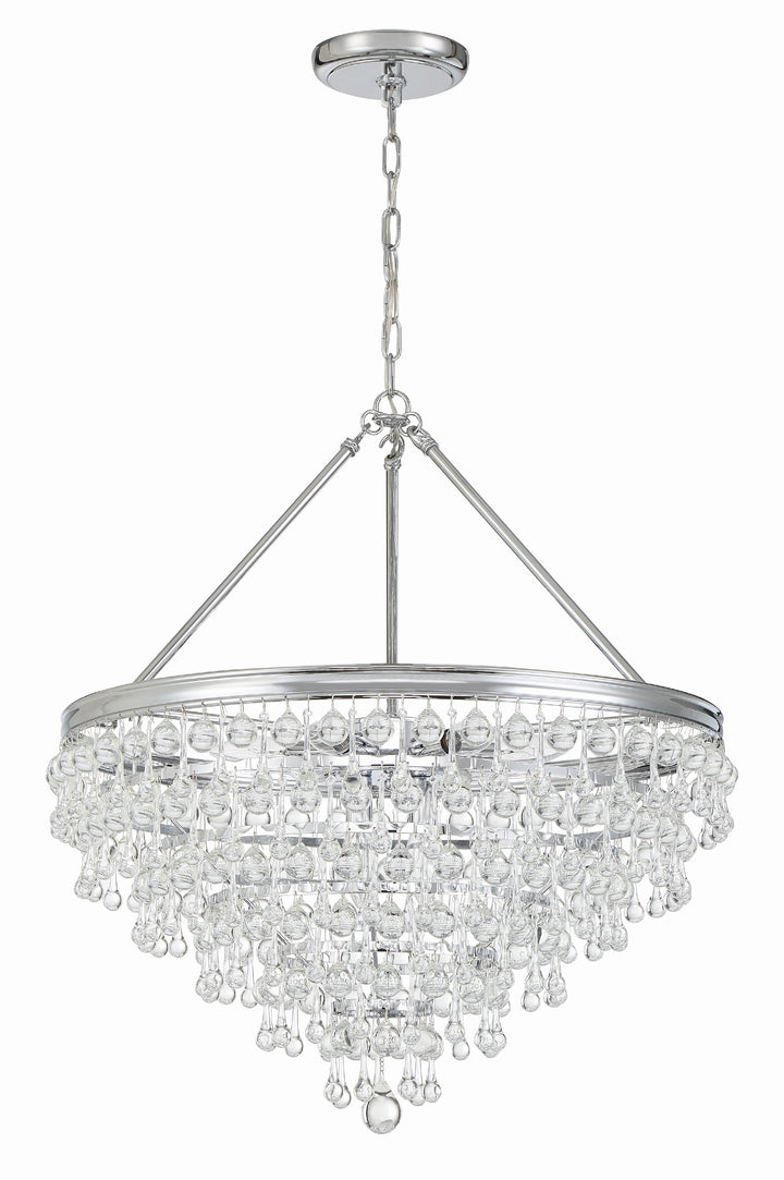 Crystorama Calypso 8 Light Crystal Teardrop Polished Chrome Chandelier