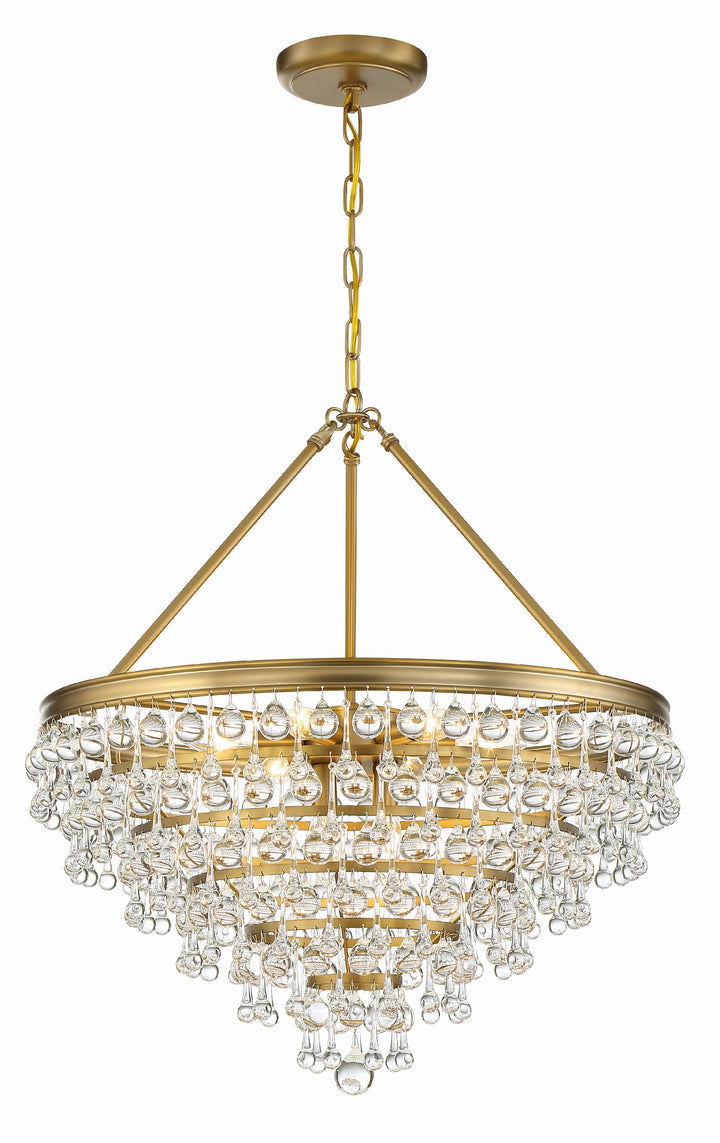 Calypso 8 Light Crystal Teardrop Polished Chrome Chandelier