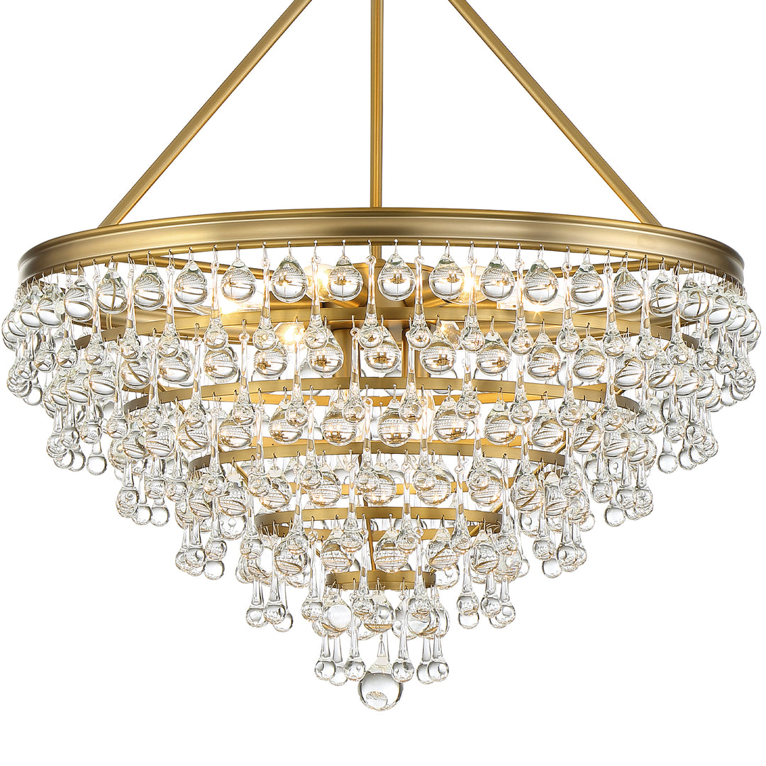 Crystorama Calypso 8 Light Crystal Teardrop Polished Chrome Chandelier