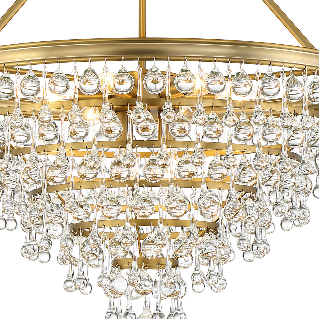 Crystorama Calypso 8 Light Crystal Teardrop Polished Chrome Chandelier