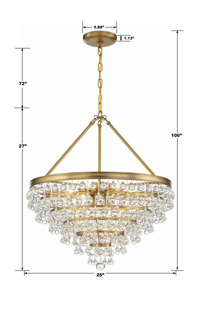 Crystorama Calypso 8 Light Crystal Teardrop Polished Chrome Chandelier