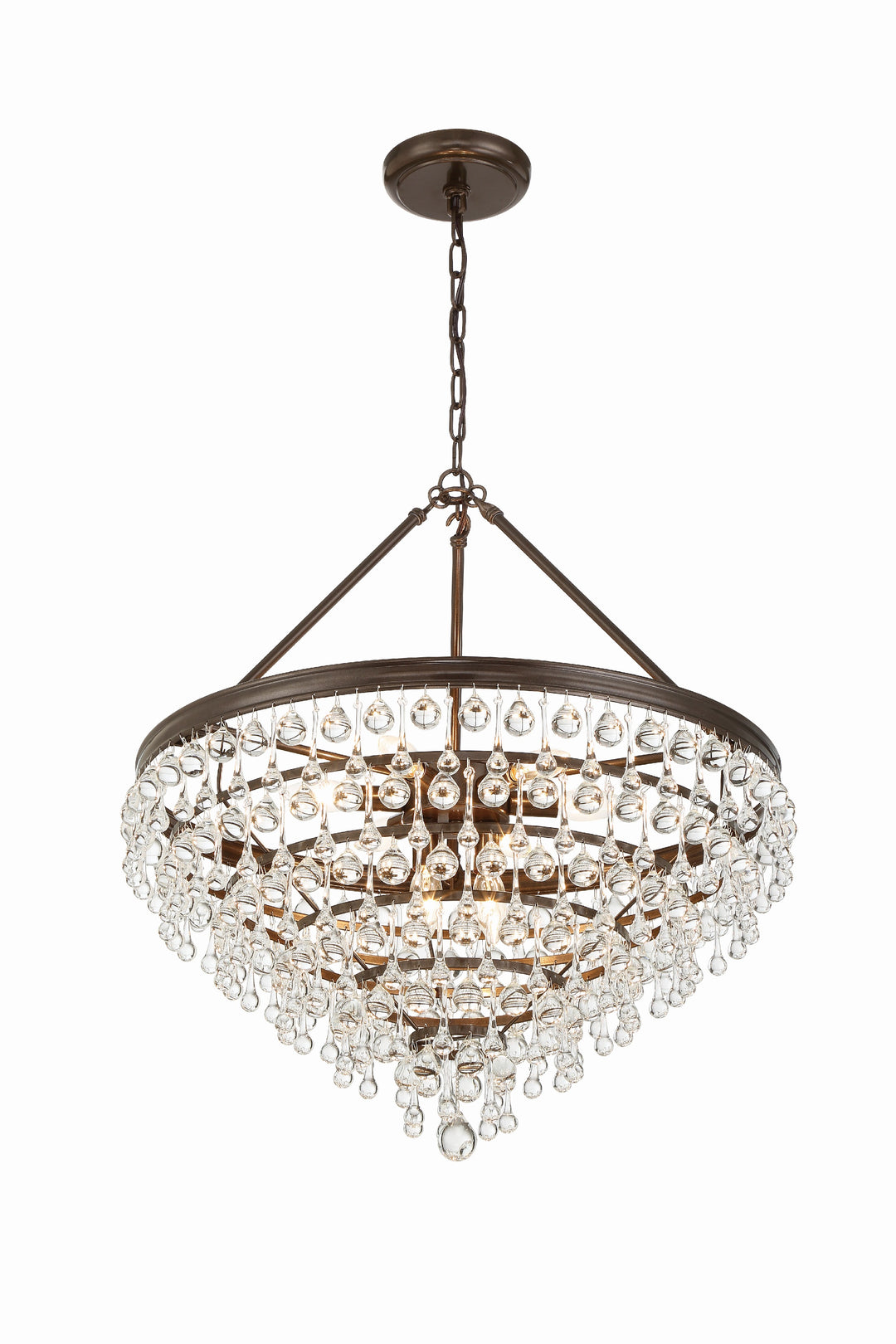 Crystorama Calypso 8 Light Crystal Teardrop Polished Chrome Chandelier