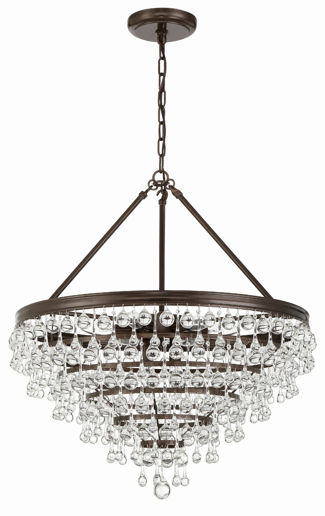 Crystorama Calypso 8 Light Crystal Teardrop Polished Chrome Chandelier