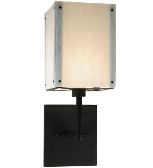 8"W Kesara White Alabaster Wall Sconce