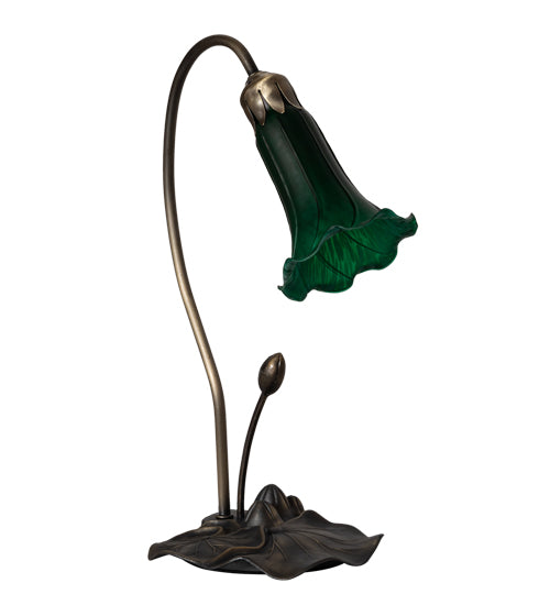 16" High Green Tiffany Pond Lily Accent Lamp