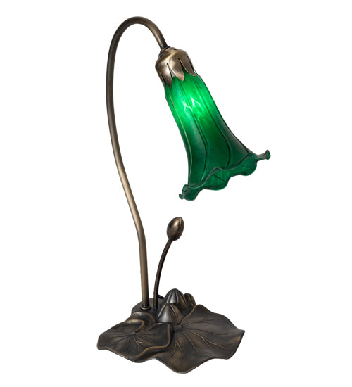 16" High Green Tiffany Pond Lily Accent Lamp