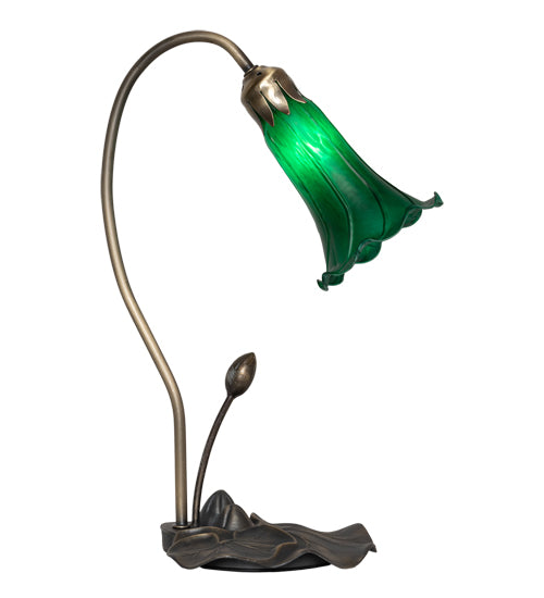 16" High Green Tiffany Pond Lily Accent Lamp