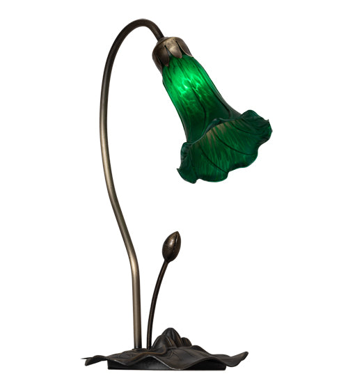 16" High Green Tiffany Pond Lily Accent Lamp