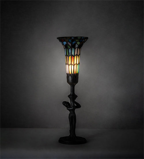 15" High Nouveau Lady Lily Accent Lamp