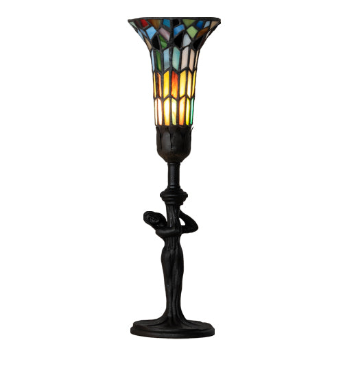 15" High Nouveau Lady Lily Accent Lamp