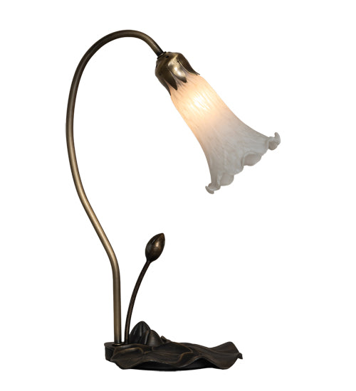 16" High White Tiffany Pond Lily Accent Lamp