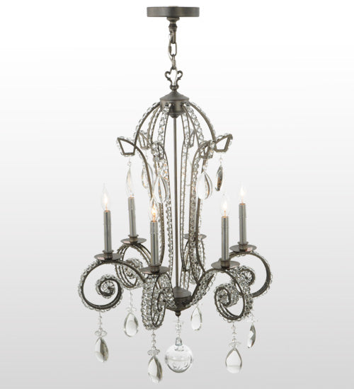 24"W Lucerne 6 Lt Chandelier