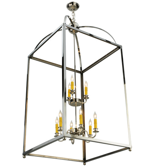 24" Square Pavilion Polished Nickel Pendant