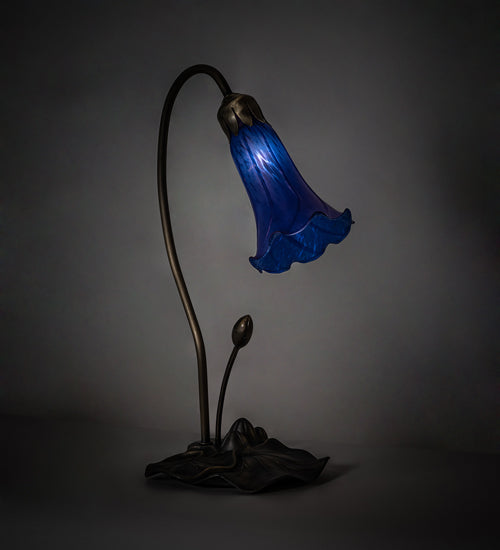 16" High Blue Tiffany Pond Lily Accent Lamp