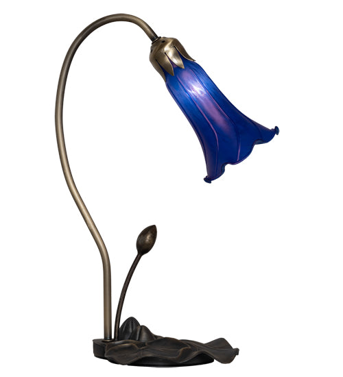 16" High Blue Tiffany Pond Lily Accent Lamp