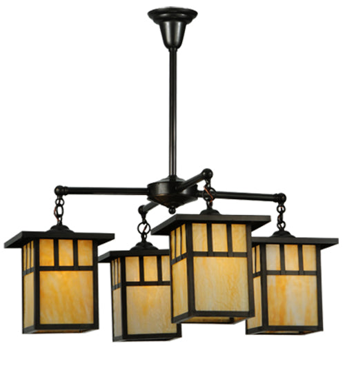 31"W Hyde Park Double Bar Mission 4 Lt Chandelier