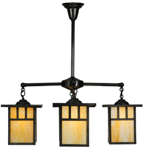 31"W Hyde Park Double Bar Mission 4 Lt Chandelier