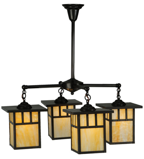 31"W Hyde Park Double Bar Mission 4 Lt Chandelier