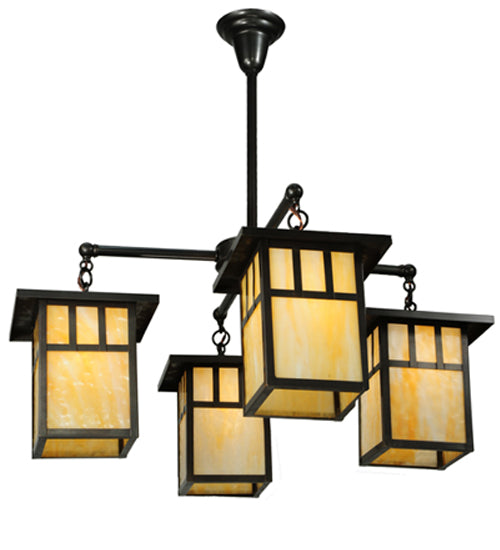 31"W Hyde Park Double Bar Mission 4 Lt Chandelier