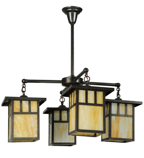 31"W Hyde Park Double Bar Mission 4 Lt Chandelier