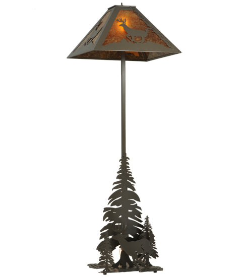 72"H Lone Deer 2 Lt Floor Lamp