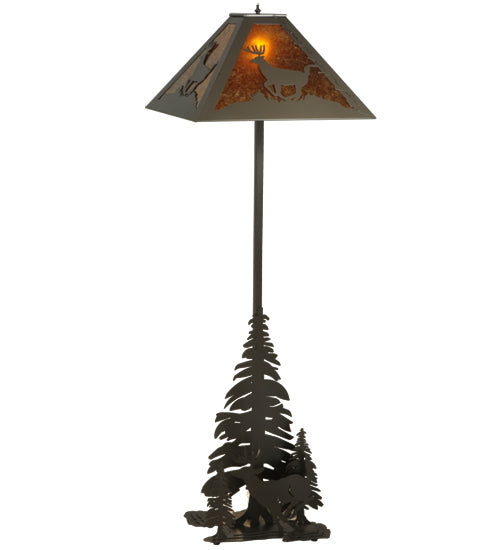 72"H Lone Deer 2 Lt Floor Lamp