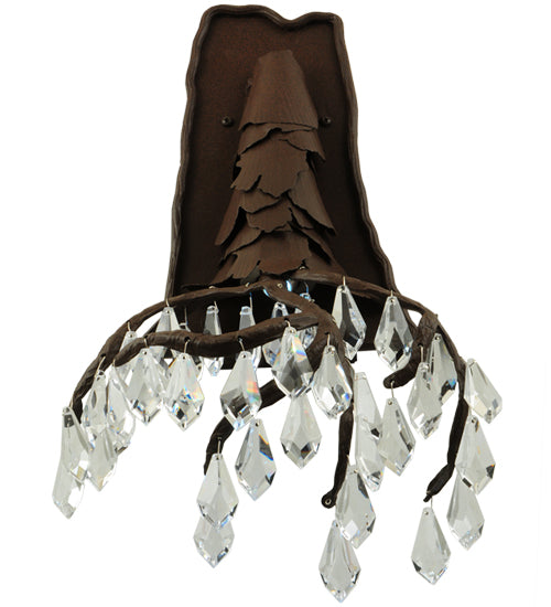 12" Wide Winter At Stillwater Crystal Wall Sconce