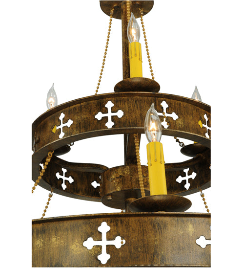 37.5"W Byzantine 9 Lt Two Tier Chandelier