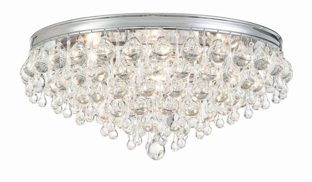 Calypso 6 Light Crystal Teardrop Polished Chrome Flush Mount