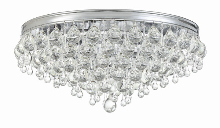 Crystorama Calypso 6 Light Crystal Teardrop Polished Chrome Flush Mount