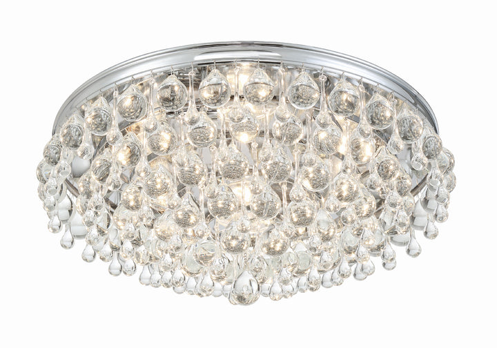 Crystorama Calypso 6 Light Crystal Teardrop Polished Chrome Flush Mount