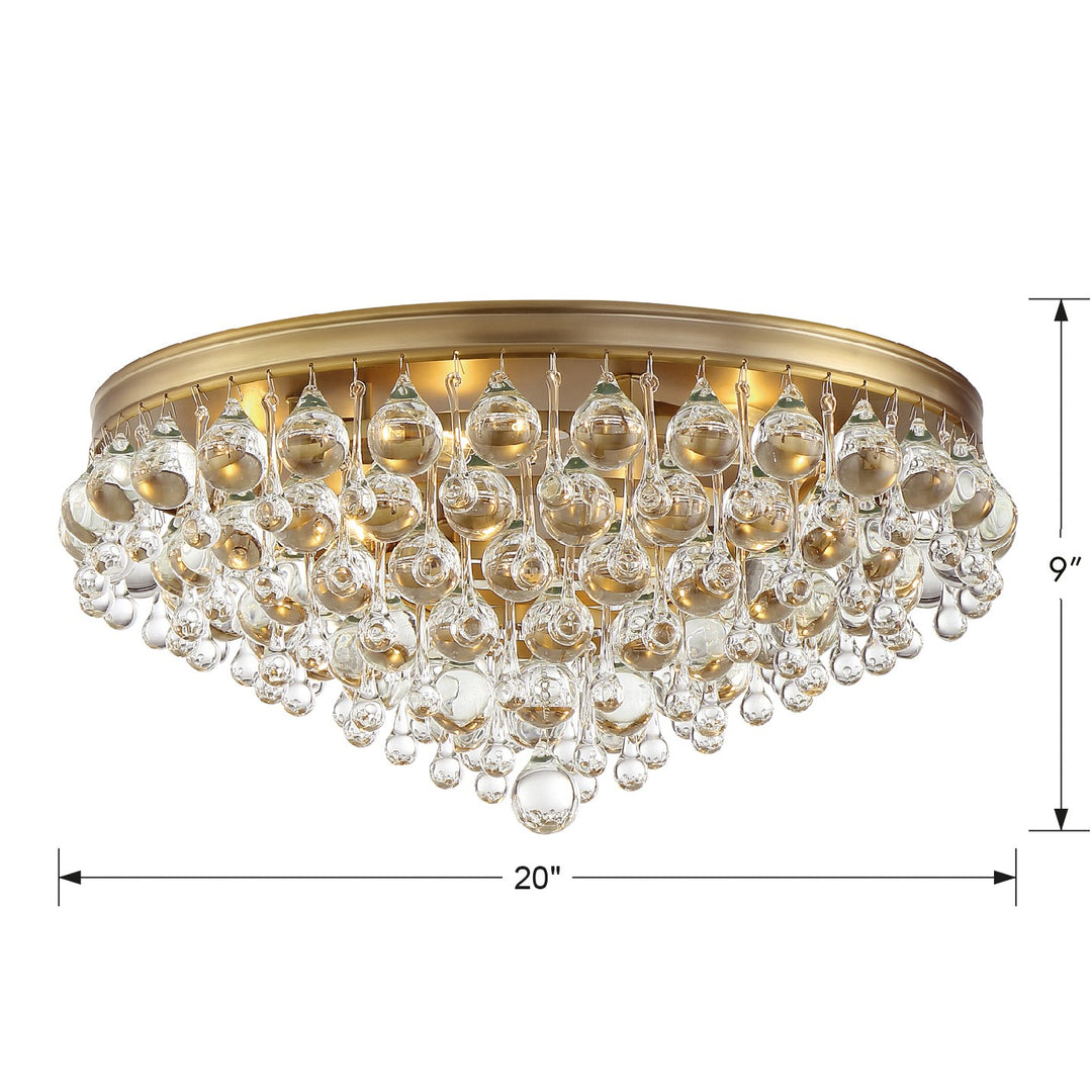 Crystorama Calypso 6 Light Crystal Teardrop Polished Chrome Flush Mount