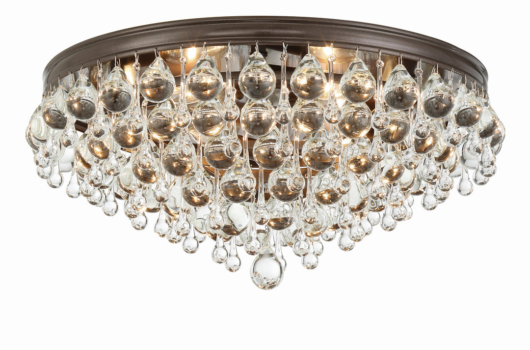 Calypso 6 Light Crystal Teardrop Polished Chrome Flush Mount