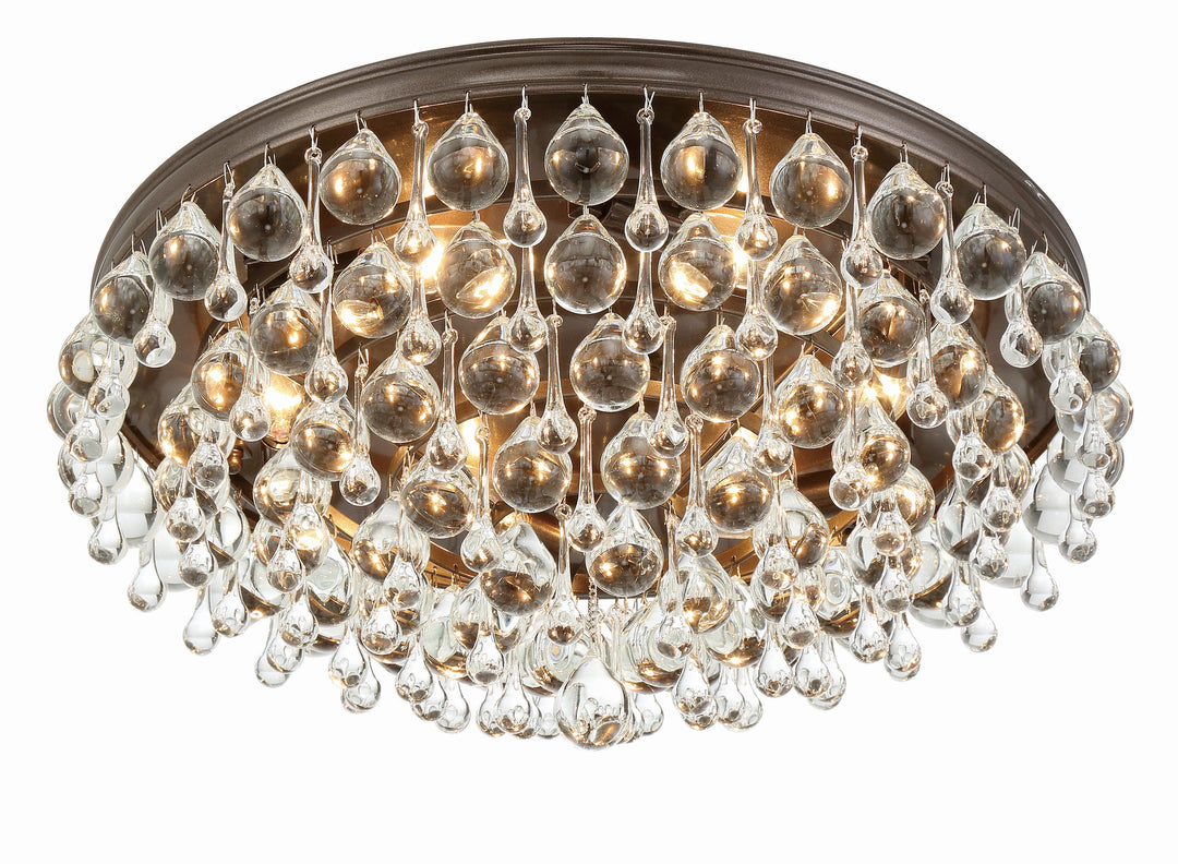 Crystorama Calypso 6 Light Crystal Teardrop Polished Chrome Flush Mount