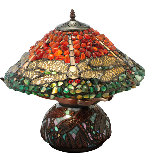 16.5"H Dragonfly Polished Agata Table Lamp