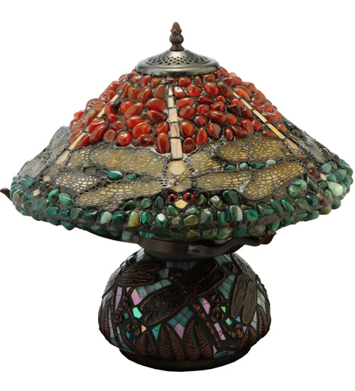 16.5"H Dragonfly Polished Agata Table Lamp